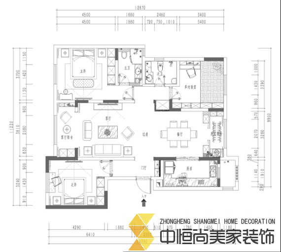 西安,西安家裝,西安家裝設(shè)計,西安小戶型設(shè)計公司,裝修案例龍湖花千樹效果圖